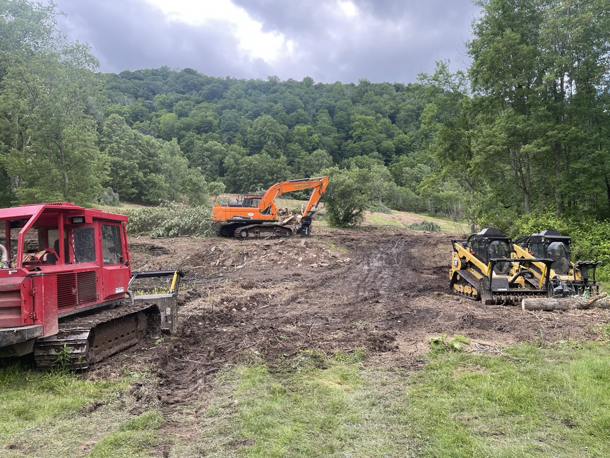 Multiple machines clearing site